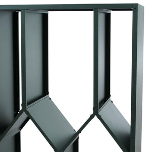 Kaminholzregal Brennholzregal Metall Outdoor, Holzregal 160x95x50cm grün
