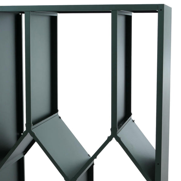 Kaminholzregal Brennholzregal Metall Outdoor, Holzregal 160x95x50cm grün