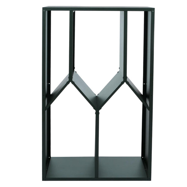 Kaminholzregal Brennholzregal Metall Outdoor, Holzregal 160x95x50cm grün