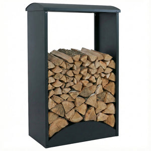 Kaminholzregal Brennholzregal Metall Grün Outdoor Regal 160x98x50 cm