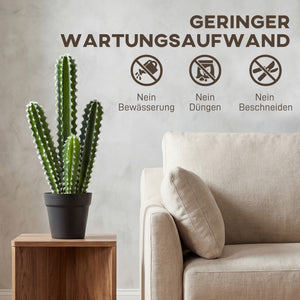 Kaktus Kunstpflanze künstlich im Topf Deko für Büro 53cm