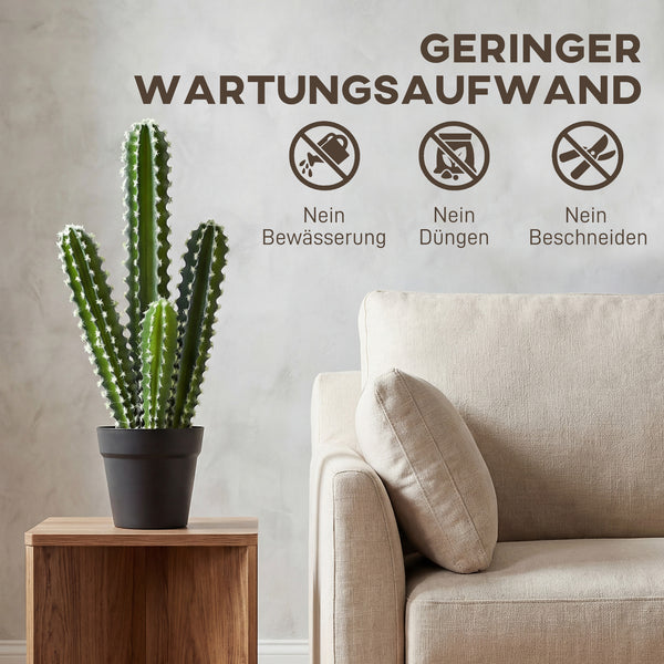 Kaktus Kunstpflanze künstlich im Topf Deko für Büro 53cm