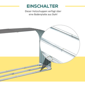 Kaminholzständer 208x46x112cm aus Stahl Grau