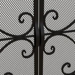Kaminschutzgitter 105x805cm mit magnetischen Türen stabil Schwarz