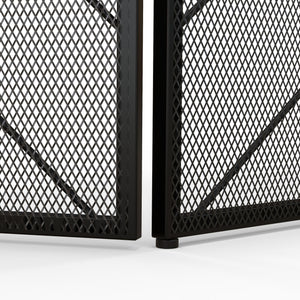 Kaminschutzgitter 135x85cm klappbar 3 Paneelen Schwarz