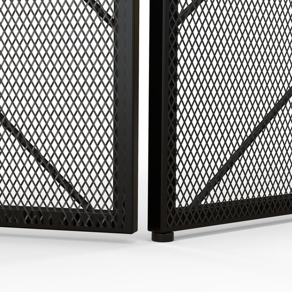Kaminschutzgitter 135x85cm klappbar 3 Paneelen Schwarz