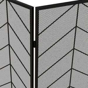 Kaminschutzgitter 135x85cm klappbar 3 Paneelen Schwarz