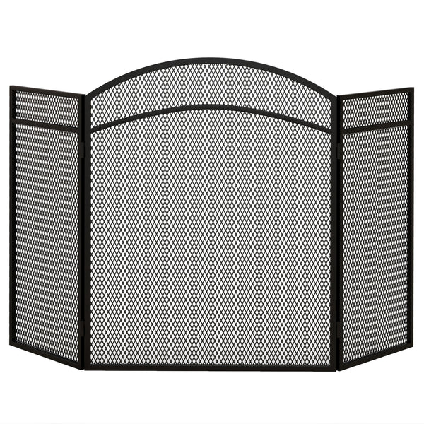 Kaminschutzgitter 96x60cm klappbar 3 Paneelen Schwarz