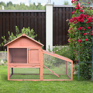 Kaninchenstall zweistöckig winterfest für draussen mit Rampe Holz