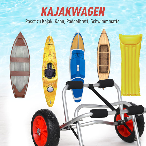 Kanuwagen Kajakwagen klappbar mit PU-Rädern bis 75kg