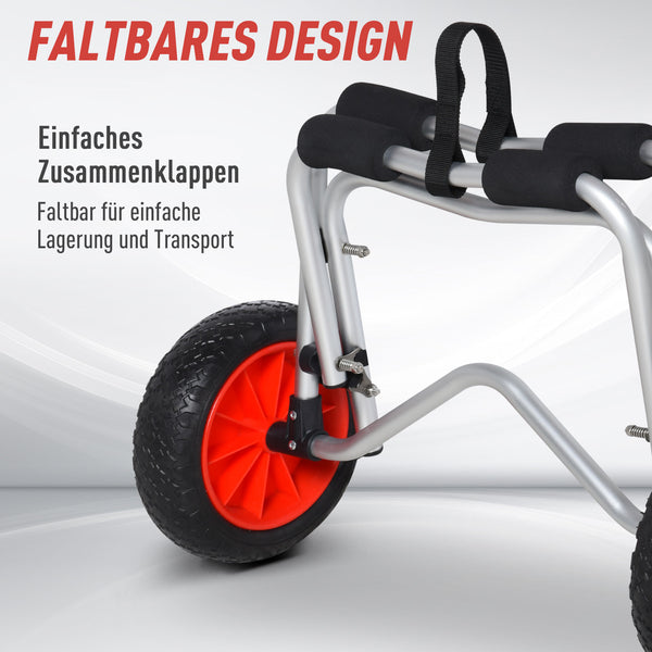 Kanuwagen Kajakwagen klappbar mit PU-Rädern bis 75kg