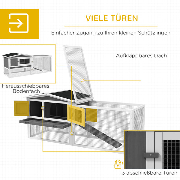 Kaninchenstall Kleintierhaus wetterfest für aussen aus Holz