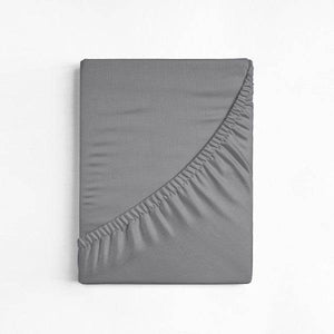 Baumwoll-Topper Spannbettlaken Grau 160 x 200 cm