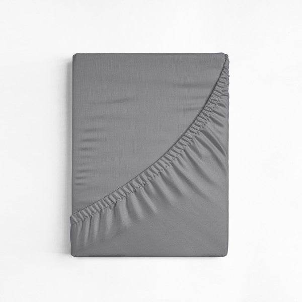 Baumwoll-Topper Spannbettlaken Grau 160 x 220 cm