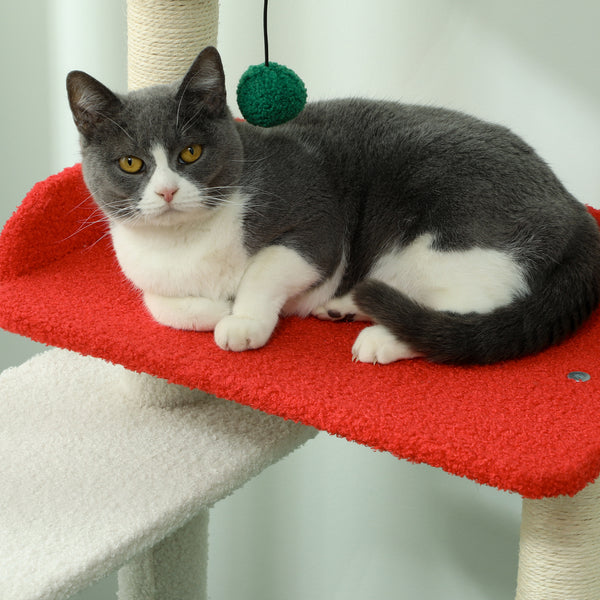Katzenbaum 6 Ebenen mit Höhle Spielball & Sisal-Säulen bis 5kg 135cm Mehrfarbig