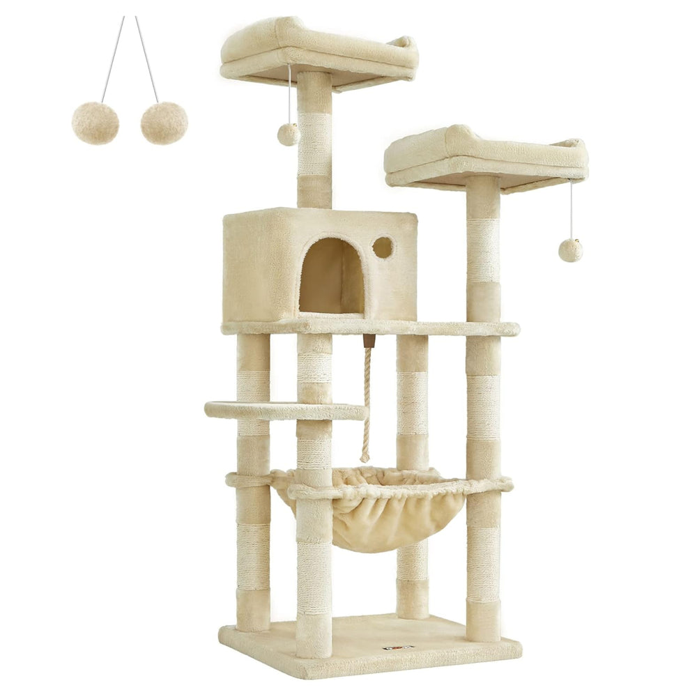 Arbre à chat avec griffoir 143 cm Beige