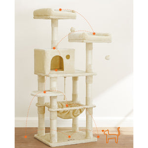 Katzenbaum Kratzbaum 143cm Beige