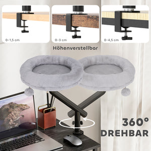 Katzenbett höhenverstellbar drehbar für Schreibtisch waschbar