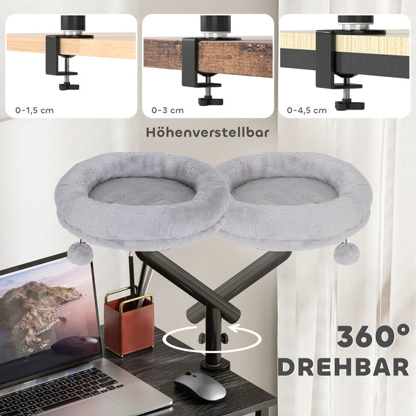 Katzenbett höhenverstellbar drehbar für Schreibtisch waschbar