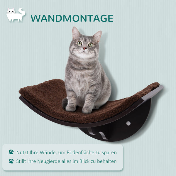 Katzenbett Wandmontage 41x28x21cm Braun