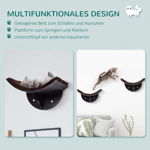 Katzenbett Wandmontage 41x28x21cm Braun