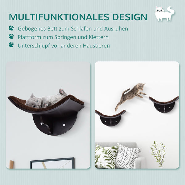 Katzenbett Wandmontage 41x28x21cm Braun