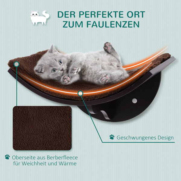 Katzenbett Wandmontage 41x28x21cm Braun