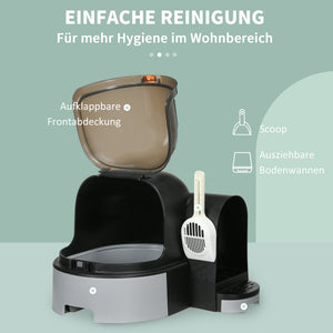 Katzenhaus Katzentoilette 2 Bodenwannen 52x60x42cm Grau