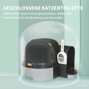 Katzenhaus Katzentoilette 2 Bodenwannen 52x60x42cm Grau