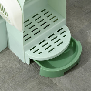 Katzenhaus mit Katzentoilette 2 Bodenwannen & Haube Grün