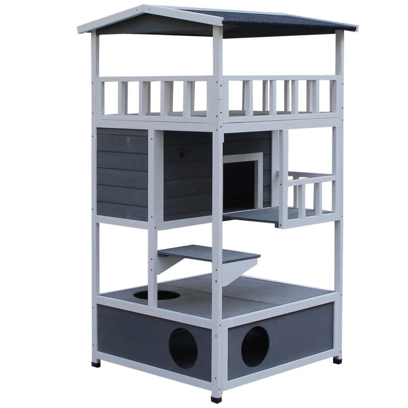 Cat house, cat villa, outdoor cat hut, 4 floors