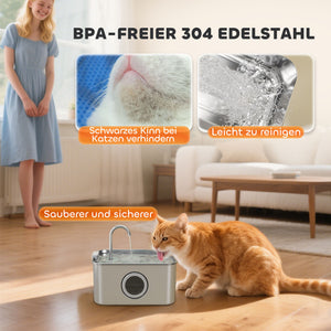 Katzenbrunnen Trinkbrunnen leise mit Filter für Katzen 3L