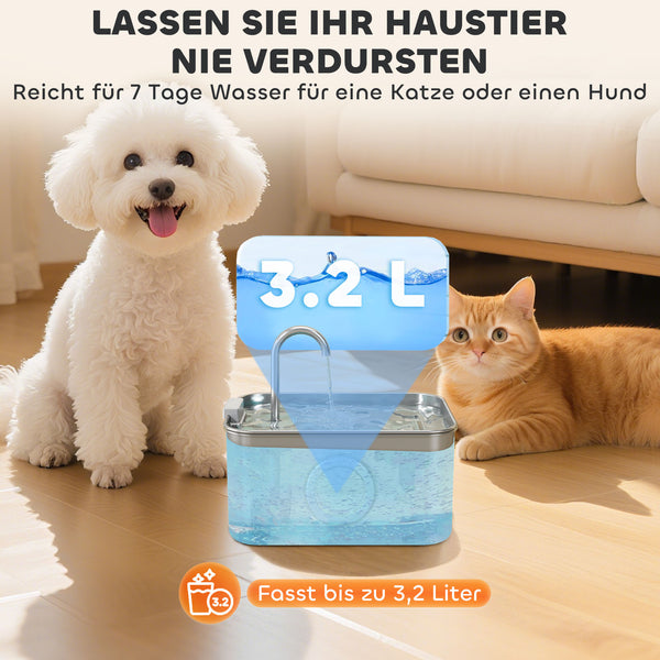 Katzenbrunnen Trinkbrunnen leise mit Filter für Katzen 3L