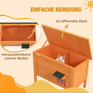Katzenhaus wetterfest mit Fenster für draussen orange grün