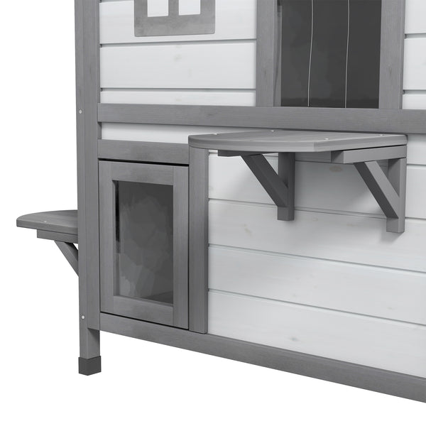 Katzenhaus Outdoor Holz 78x55.5x91cm Weiss