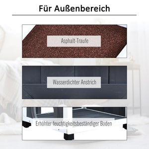 Katzenhaus Tannenholz 59x55x109cm Grau