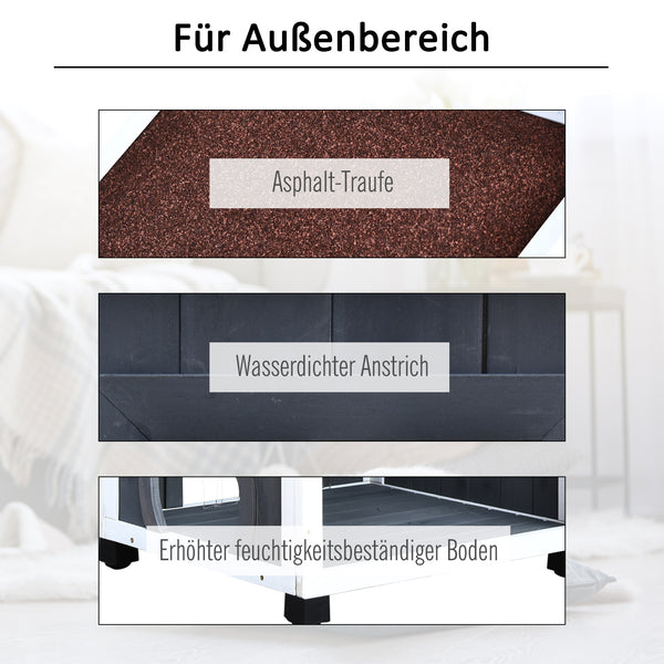 Katzenhaus Tannenholz 59x55x109cm Grau