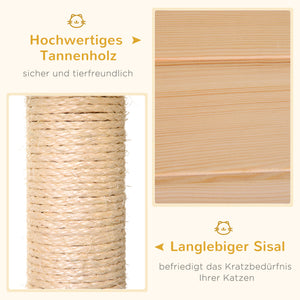 Katzenhaus Tannenholz 70x35x60cm Natur
