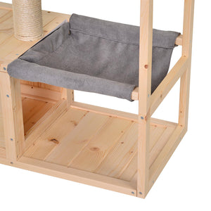 Katzenhaus Tannenholz 70x35x60cm Natur