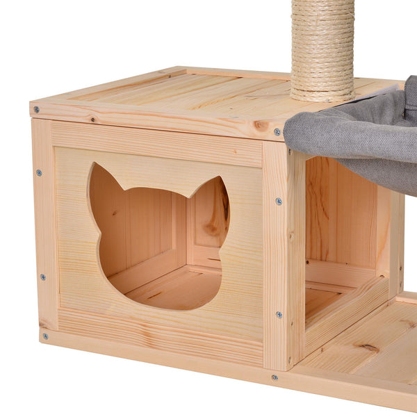 Katzenhaus Tannenholz 70x35x60cm Natur