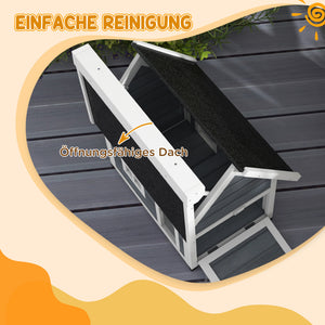 Katzenhaus wetterfest Holz 77x57.5x68cm Grau