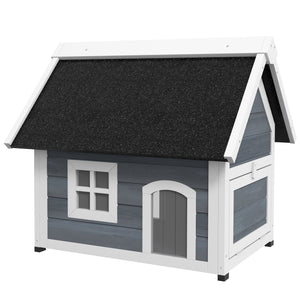 Katzenhaus wetterfest Holz 77x57.5x68cm Grau