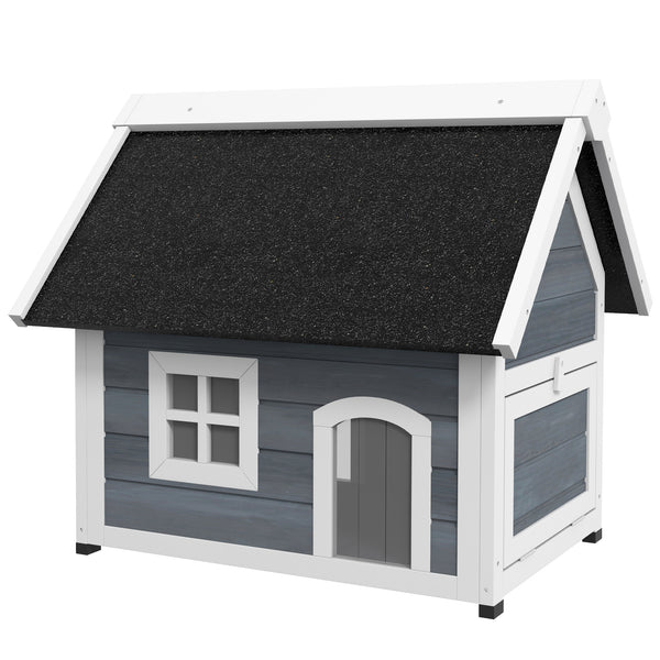 Katzenhaus wetterfest Holz 77x57.5x68cm Grau