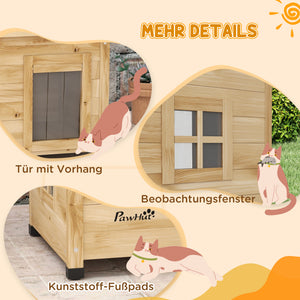 Katzenhaus Katzenhütte Outdoor wetterfest für Katzen bis 6kg