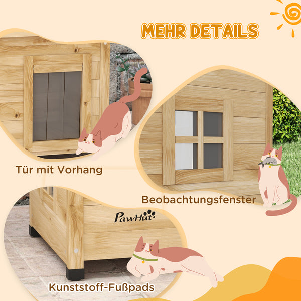 Katzenhaus Katzenhütte Outdoor wetterfest für Katzen bis 6kg