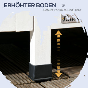 Katzenhaus wetterfest aus Tannenholz Grau