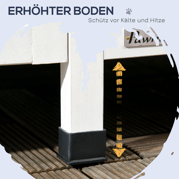 Katzenhaus wetterfest aus Tannenholz Grau