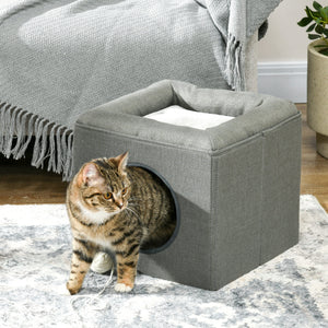 Katzenhöhle Katzenbett 2-in-1 mit Kissen grün