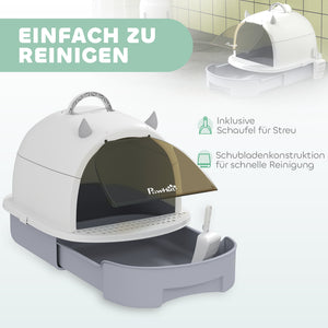 Katzenklo mit Deckel Schublade und Schaufel für Katzen