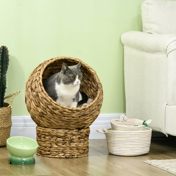 Katzenkorb mit Kissen 42x33x52cm Braun
